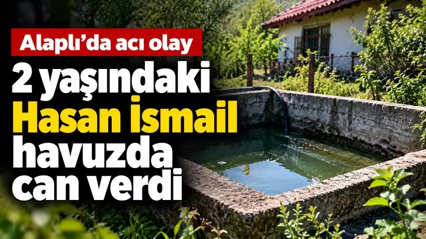 Zonguldak’ın Alaplı ilçesinde evlerinin önündeki havuza düşen 2 yaşındaki Hasan